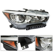 DURAFORCE Chrome Clear Front Headlight Right/RH Fit For Infiniti Q50 2014-2017 LED w/o AFS