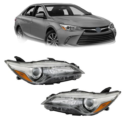 DURAFORCE Pair Projector Headlights Headlamps Assembly For Toyota Camry 2015-2017 LH+RH