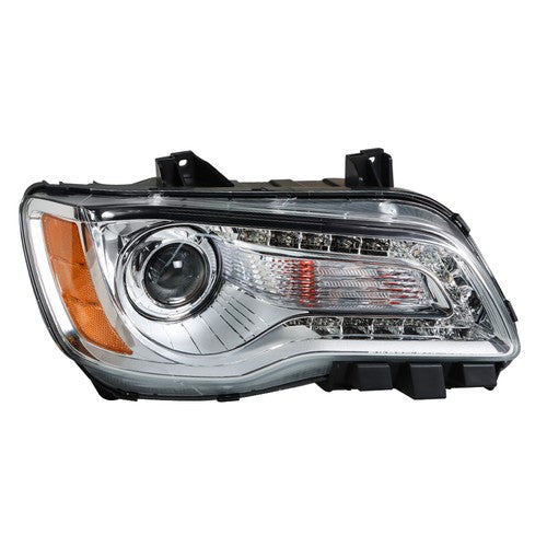 DURAFORCE Single Right Side For Chrysler 300 2011-2014 Headlight Chrome Halogen Clear Lens