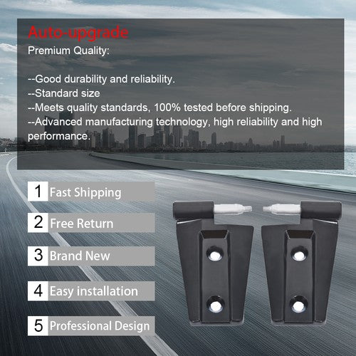 DURAFORCE Set of 2 Door Hinges Black Suit For Jeep Wrangler 2007 2008-2017 Unlimited JK