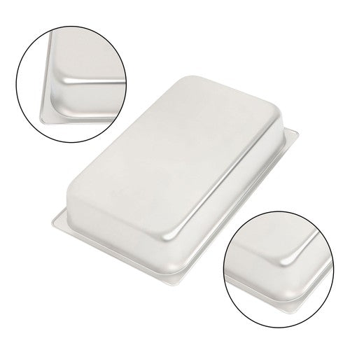 DURAFORCE Restaurant Steam Table Pans 2 Pack Full Size 4 Inch Deep Thickened with Lid
