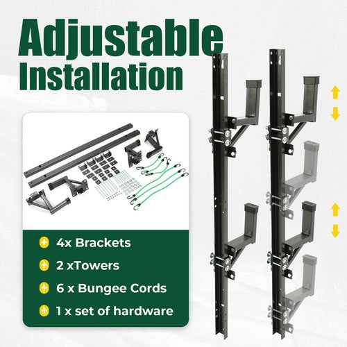DURAFORCE 2PCS Adjustable Trailer Side Ladder Rack For Enclosed Trailer Exterior Side Wall