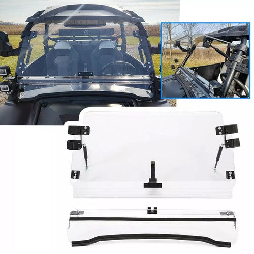Clear Windshield Flip for Polaris RZR 800 570 RZR XP 900 XP 4 800 900 11-14