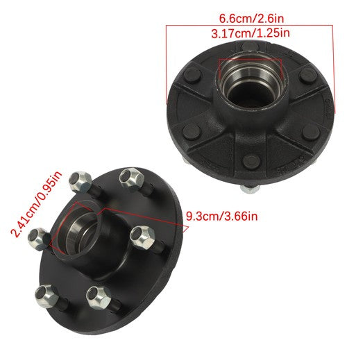 DURAFORCE 1 Set 6 - 5.5" Trailer Wheel Hub Kit For 3500 lb #84 Trailer Axle(4-Piece/Set)