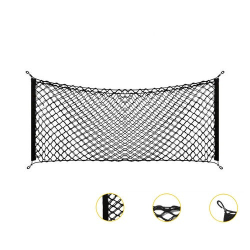 DURAFORCE For Car Rear Envelope Style Trunk Cargo Net Storage Organizer Universal Bag Hook