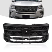 DURAFORCE For Ford Explorer 2018-2019 Black Front Bumper Upper Grille Black ABS Painted
