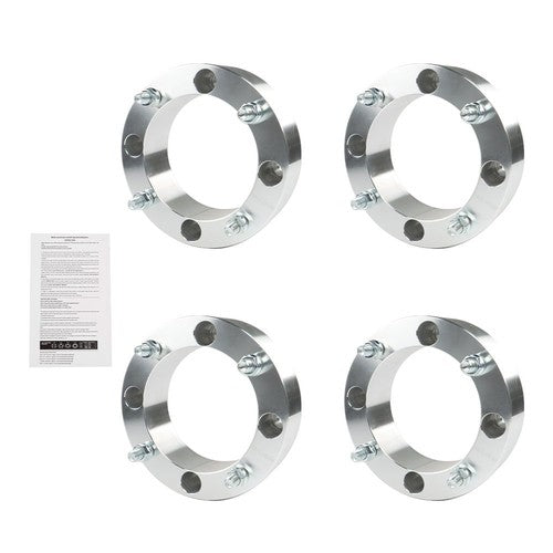 DURAFORCE 4X Wheel Spacers 4x156 2" 131mm M12x1.5 Silver For Polaris Ranger RZR 2013+
