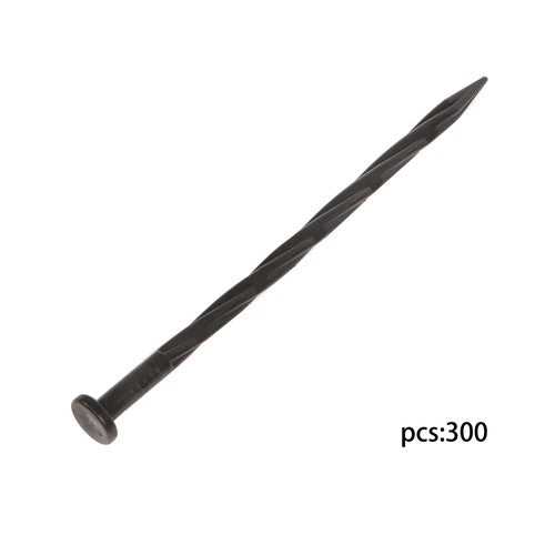 DURAFORCE 300PCS 8 Inch Plastic Landscape Anchoring Spikes, Garden Spiral Landscape Spikes