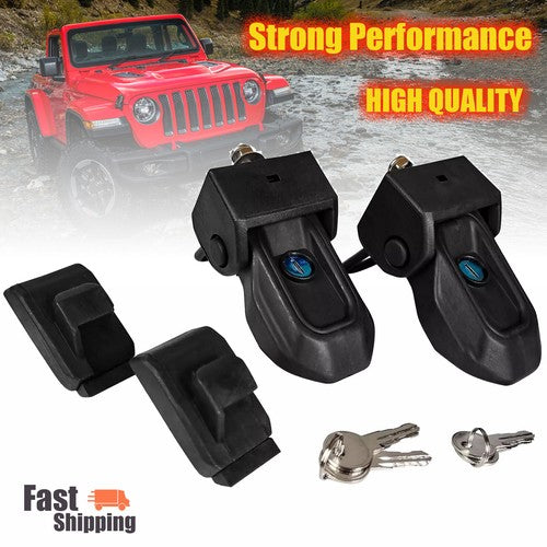 DURAFORCE For 2018-2023 Jeep Wrangler JL JLU Hood Lock Catch Bracket Latches Buckle Kit