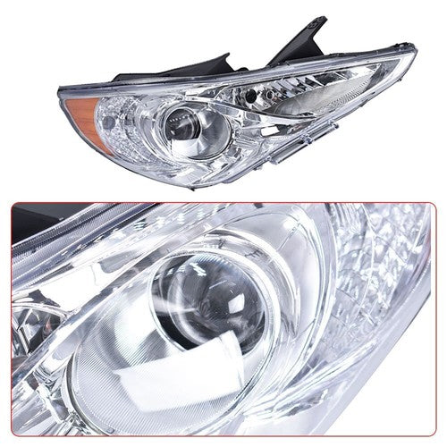 DURAFORCE 2x For Hyundai Sonata 11-14 Chrome Housing Amber Corner Projector Headlights