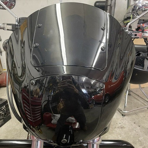 DURAFORCE Smoke Quarter Headlight Fairing Windshield For Harley Sportster 88-Up Dyna 95-05