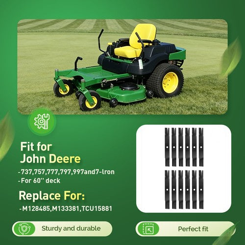 DURAFORCE 12 Mower Blades Fit John Deere #TCU15881 737 757 777 797 60" Decks #M131958