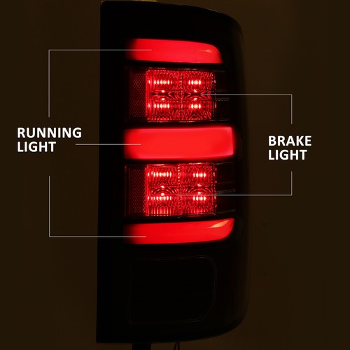 Black Tail Lights Brake Lamps LED Bar Light For 09-18 Dodge Ram 1500 2500 3500