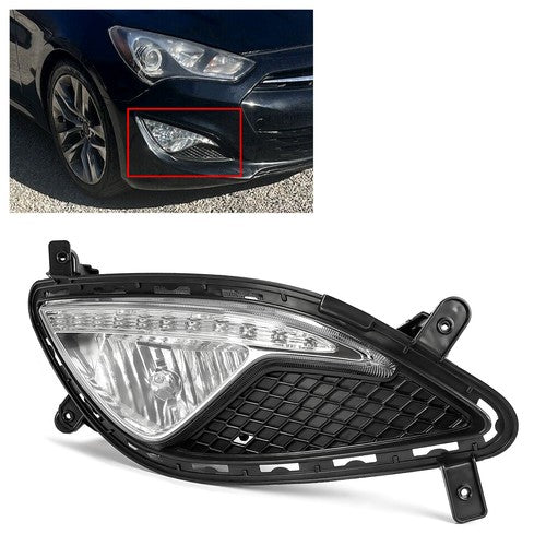 DURAFORCE Fog Light Lamp Cover Connector Right Side for Hyundai 13-17 Genesis Coupe