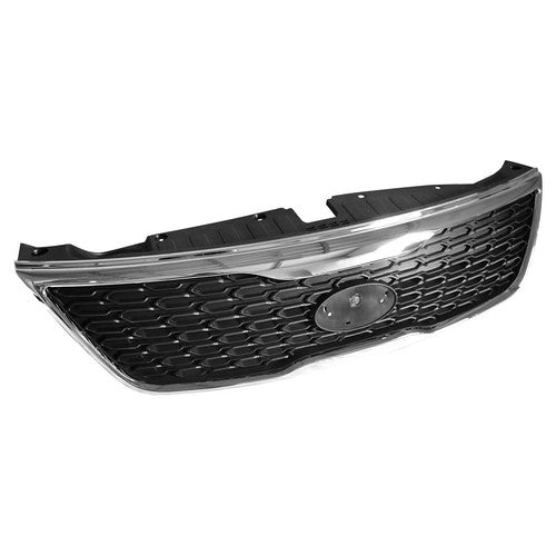 Front Bumper Upper Grille Black w/Chrome Trim For 14-15 Kia Sorento 2014 2015