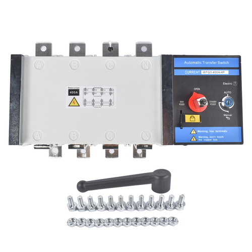 DURAFORCE Industrial Automatic Transfer Switch 4P 400A 110V or 220V Plastic Copper Steel