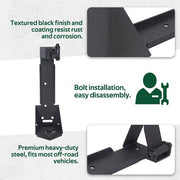DURAFORCE Rear Door High Hi-Lift Jack Mount Bracket Carrier For 2007-2018 Jeep Wrangler JK
