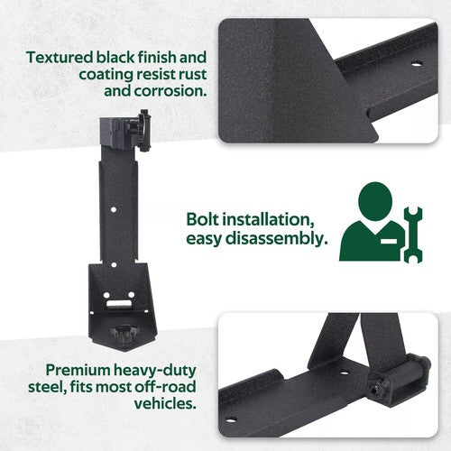 DURAFORCE Rear Door High Hi-Lift Jack Mount Bracket Carrier For 2007-2018 Jeep Wrangler JK