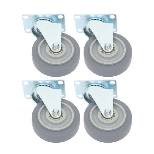 DURAFORCE 4 Pack Grey With Diagonal Bar 1200 Lbs 4 Inch Swivel Caster Wheels Heavy Duty