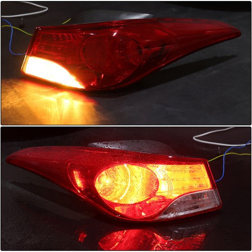 DURAFORCE Halogen Outer Tail Lights For Hyundai Elantra 2011 2012 2013 Left+Right Black