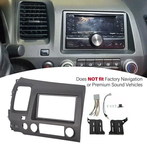 DURAFORCE For Honda Civic 2006-2011 Double Din Radio Stereo Dash Kit w/Wiring Harness