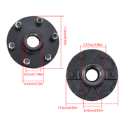 DURAFORCE 6 on 5.5' Trailer Hub Kit For 3500 lbs. #84 Spindle With Trailer Bearing