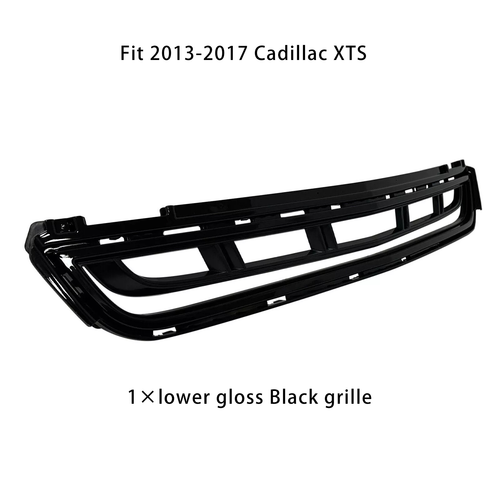 DURAFORCE Front Bumper Black Upper Grille Lower Grill 2PCS for 2013-2017 for Cadillac XTS