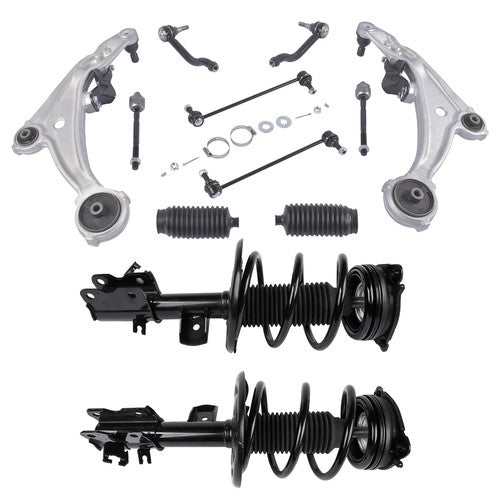 DURAFORCE 12x Front Struts w/ Spring Lower Control Arms Tierod For Nissan Altima 2007-2012