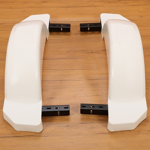 DURAFORCE 2 Single Axle Trailer Fenders w/ Top Step For 13" Wheels Tires Skirt Boat White