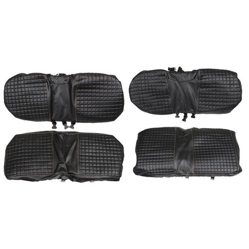 DURAFORCE Black Front And Rear Seat Covers 4Pcs For EZGO Medalist TXT Golf Carts 1994-2013