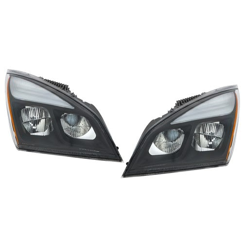 DURAFORCE For Freightliner Cascadia Full LED Black Housing Headlights Headlamps 2018-2023
