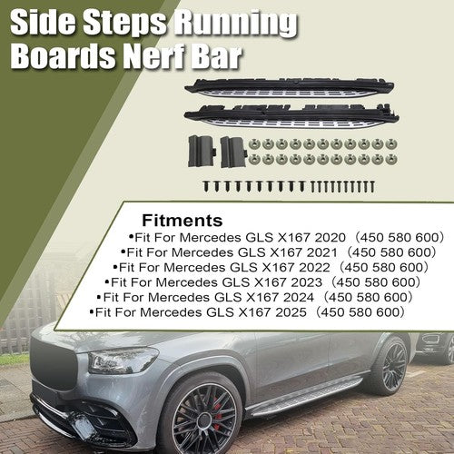 DURAFORCE Side Steps Running Boards Nerf Bar For Mercedes GLS X167 2020-2025 450 580 600