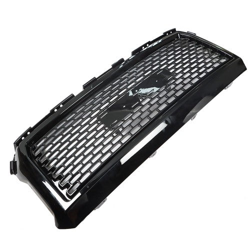DURAFORCE For GMC Sierra 1500 2014 2015 Front Hood Mesh Grill Glossy Black Plastic Durable