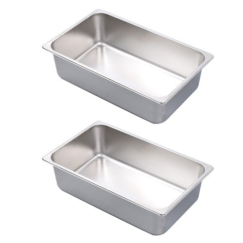 DURAFORCE Table Pans Full Size 2 Pack 6 Inch Deep Restaurant Steam Table Pans Without Lid