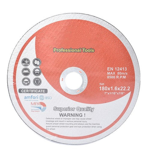 DURAFORCE 100 Pcs 7"x1/16"x7/8" Cut-off Wheel - Metal & Stainless Steel Cutting Discs