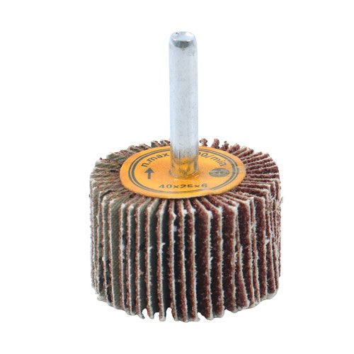 DURAFORCE 5 Pack 1-1/2" x 1" x 1/4" Shank Mounted Flap Wheels 60 Grit Aluminum Oxide