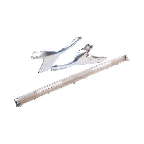 DURAFORCE Front Bumper Skid Plate Molding Deflector Silver For Hyundai Santa Fe 2021-2023