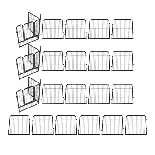 DURAFORCE 24 Panels 24x24 inch Dog Playpen Crate Fence Pet PlayPen Exercise Cage