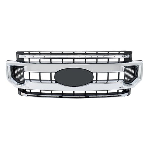 DURAFORCE Front Upper Grille Grill Suit For Ford F250 XL/XLT 2020 2021 2022 Chrome Plastic