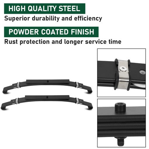 DURAFORCE Heavy Duty Rear Leaf Springs 3 Leaf Suspension For Club Car DS Golf Cart 1981-Up