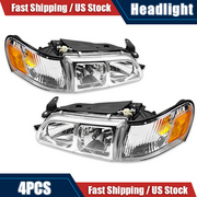 DURAFORCE JDM Chrome Headlights w/Turn Signal Corner Lights For 1993-1997 Toyota Corolla