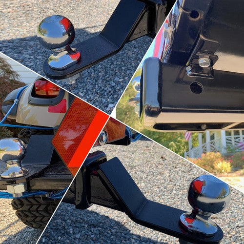 DURAFORCE Golf Cart Trailer Hitch 2″ Receiver for Club Car EZGO Yamaha Backseat Foot Rest