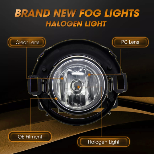 DURAFORCE Fog Lights W/Bracket Harness Clip for Nissan Frontier 10-19 & for Xterra 05-15