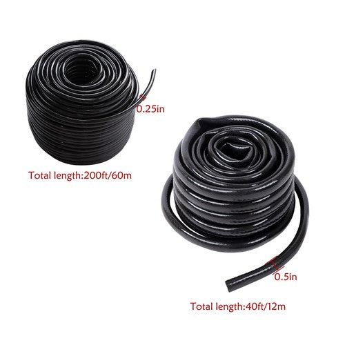 DURAFORCE 240FT Drip Irrigation System with 1/4 1/2 Tubing and Accessories for Garden
