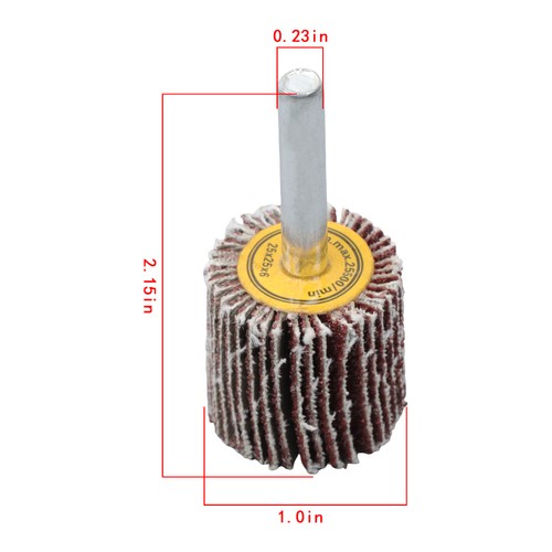 DURAFORCE 5 Pack 1" x 1" x 1/4" Shank Mounted Flap Wheels 80 Grit Aluminum Oxide