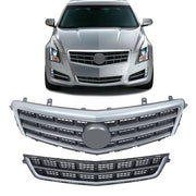 DURAFORCE For Cadillac ATS 2013-2014 2Pcs Front Upper Bumper Grille + Lower Grille Plastic