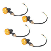 DURAFORCE 4Pcs Motorcycle Turn Signals Blinker Light Black Amber For Yamaha Kawasaki Honda