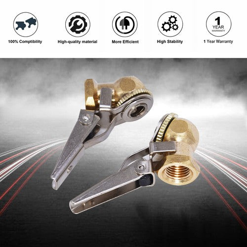 DURAFORCE 2pcs Closed Brass Lock On Tire Inflator Locking Air Chuck Hose 1/4" Npt