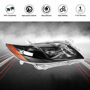 DURAFORCE Fit For Toyota Camry 2007-2009 LH+RH Headlight Replacement Black Housing