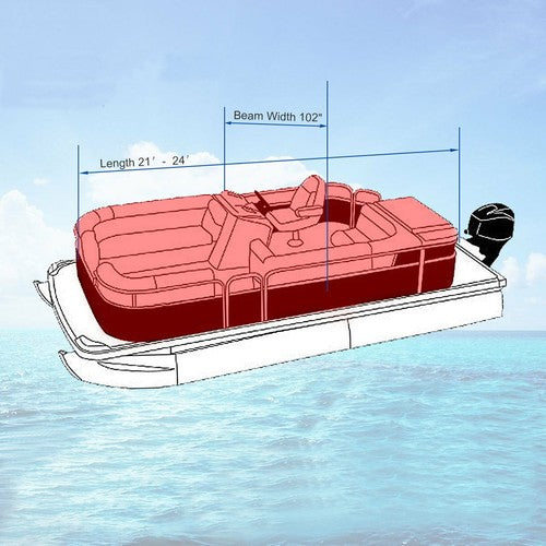 DURAFORCE 21-24FT Waterproof Boat Cover Trailerable Pontoon Dust Resistant Gray-Color